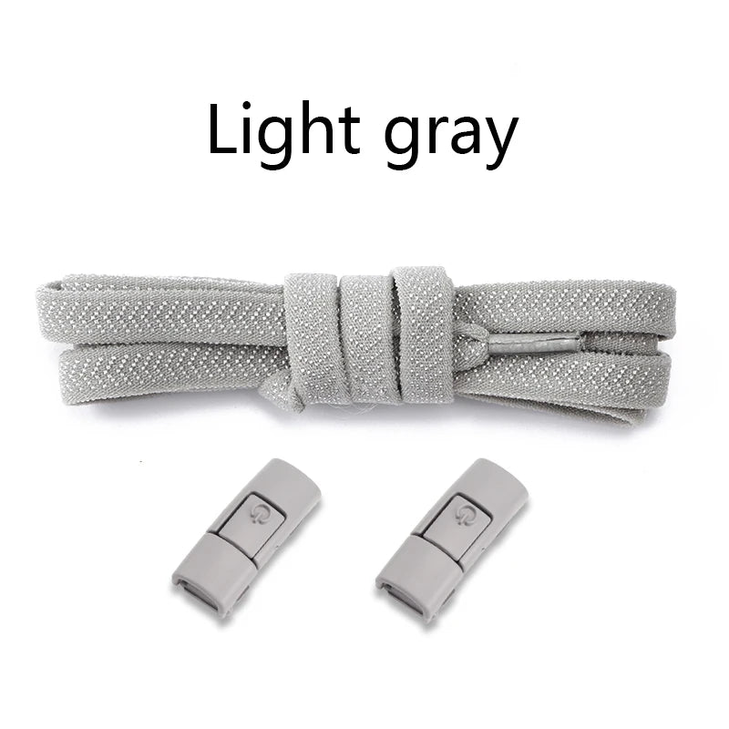 20 Colors Elastic Shoe Laces Without Ties For Sneaker Flats Shoelaces Press Metal lock Lazy Shoelace Casual Shoes Accessories