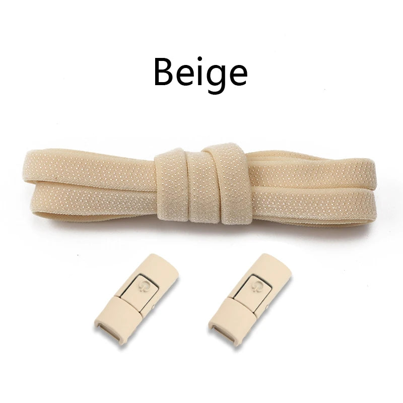20 Colors Elastic Shoe Laces Without Ties For Sneaker Flats Shoelaces Press Metal lock Lazy Shoelace Casual Shoes Accessories