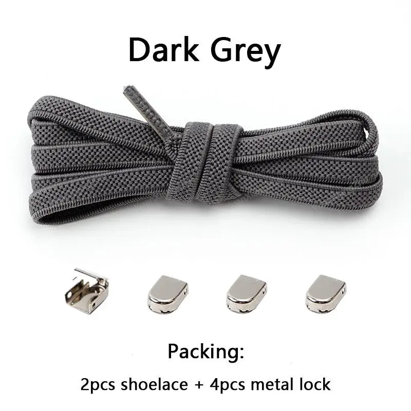 No tie Shoe laces Elastic laces Sneakers Flat Shoelaces without ties Quick Shoelace for Shoes  Adult One Size fits All Shoes