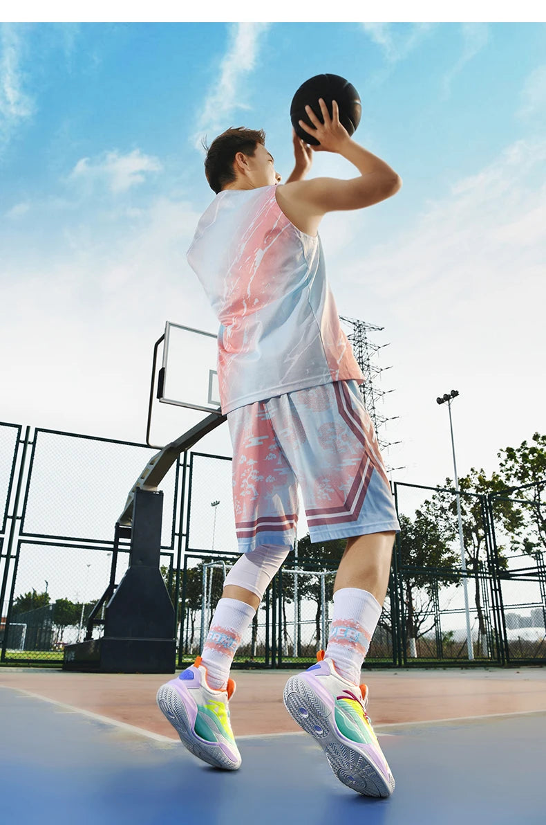 Reflective Basketball Shoes Original Shoes Basketball Sneakers Outdoor Rubber Anti Slip Sports Training Shoes Male