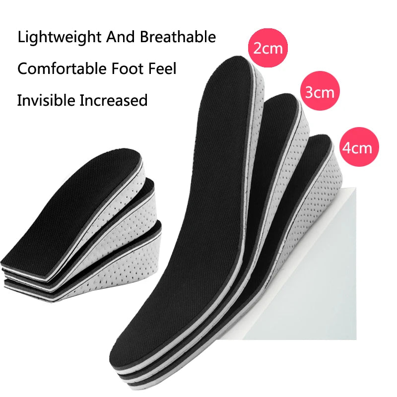 2-4cm Memory Foam Insoles for Shoes Men Height Increase Templates Breathable Sweat-absorbent Insoles for Feet Running Accessorie