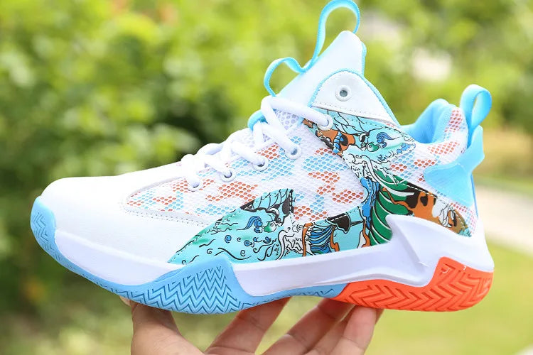 Men’s High-Top Basketball Shoes – Lightweight Cushioned Sneakers for Outdoor Training