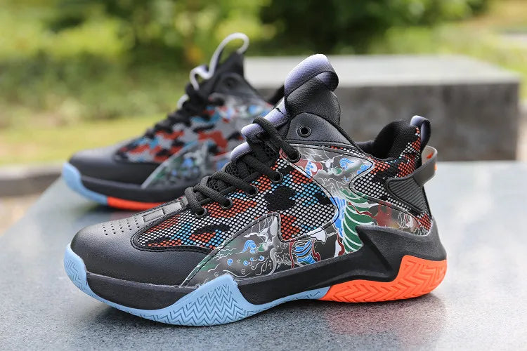 Men’s High-Top Basketball Shoes – Lightweight Cushioned Sneakers for Outdoor Training