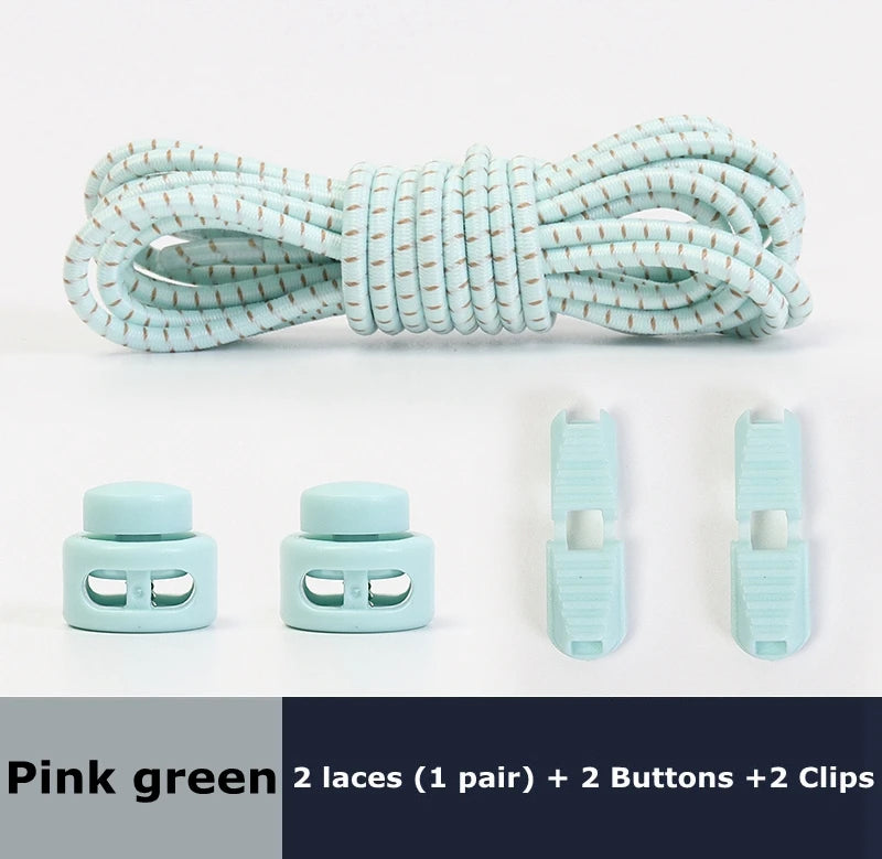 Round Shoe Laces Elastic No Tie Shoelaces Plastic Lock Suitable For All Sports Shoes Accessories Lazy Shoe Lace Rubber band