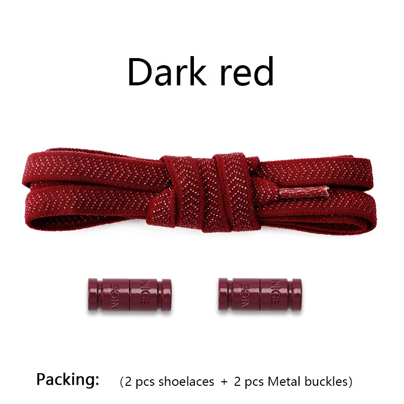 Colorful Capsule Lock Shoelaces Without ties Elastic Laces Sneakers No Tie Shoe laces Kids Adult Flat Quick Shoelace for Shoes