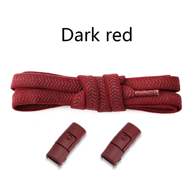 20 Colors Elastic Shoe Laces Without Ties For Sneaker Flats Shoelaces Press Metal lock Lazy Shoelace Casual Shoes Accessories