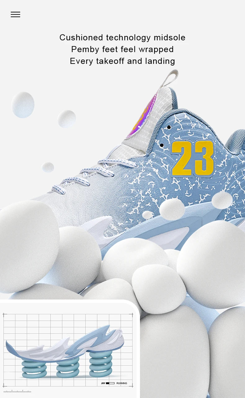Men’s Basketball Shoes – Breathable, Non-Slip Outdoor Fashion Unisex Sneakers