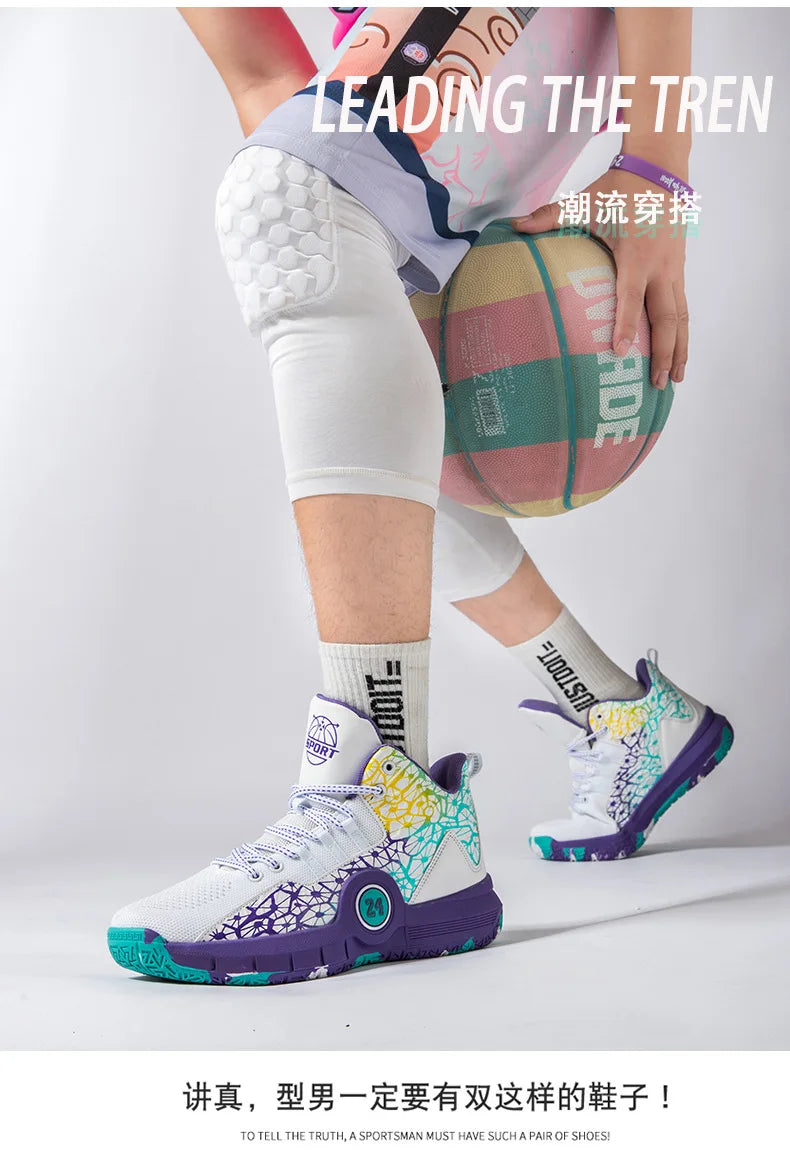 Men Professional Basketball Shoes Kids Men's Cushioning Light Basketball Sneakers Women Mesh Breathable Outdoor Sports Shoes