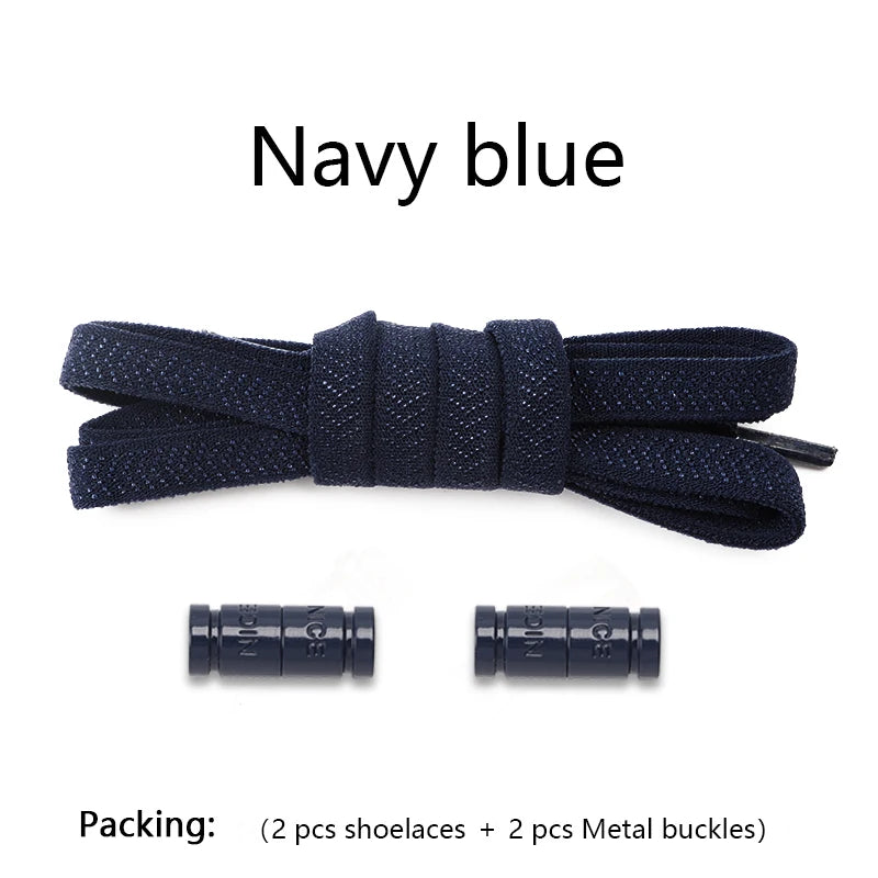 Colorful Capsule Lock Shoelaces Without ties Elastic Laces Sneakers No Tie Shoe laces Kids Adult Flat Quick Shoelace for Shoes