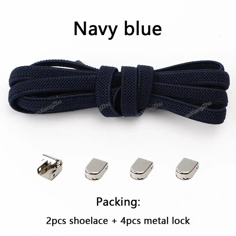 No tie Shoe laces Elastic laces Sneakers Flat Shoelaces without ties Quick Shoelace for Shoes  Adult One Size fits All Shoes