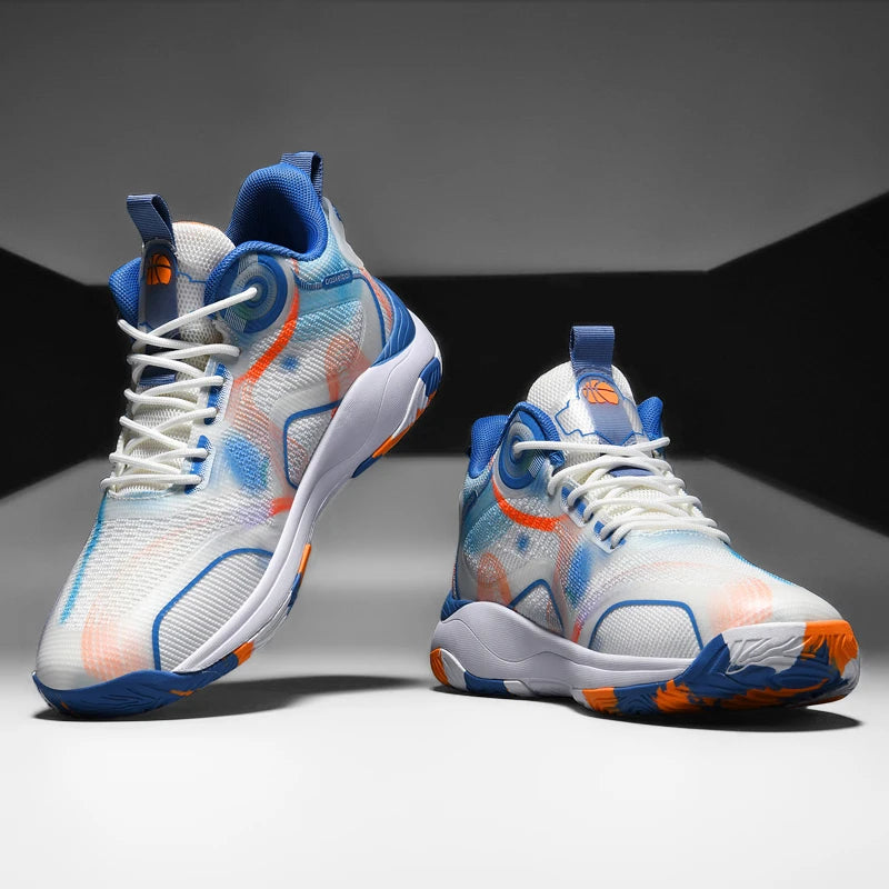Men’s Mid Basketball Shoes – Non-Slip, Cushioned Outdoor Workout Sneakers