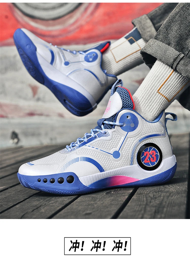 Men's Basketball Shoes Breathable Cushioning Non-Slip Wearable Sports Shoes Gym Training Athletic Basketball Sneakers for Women