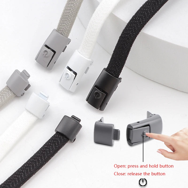 20 Colors Elastic Shoe Laces Without Ties For Sneaker Flats Shoelaces Press Metal lock Lazy Shoelace Casual Shoes Accessories