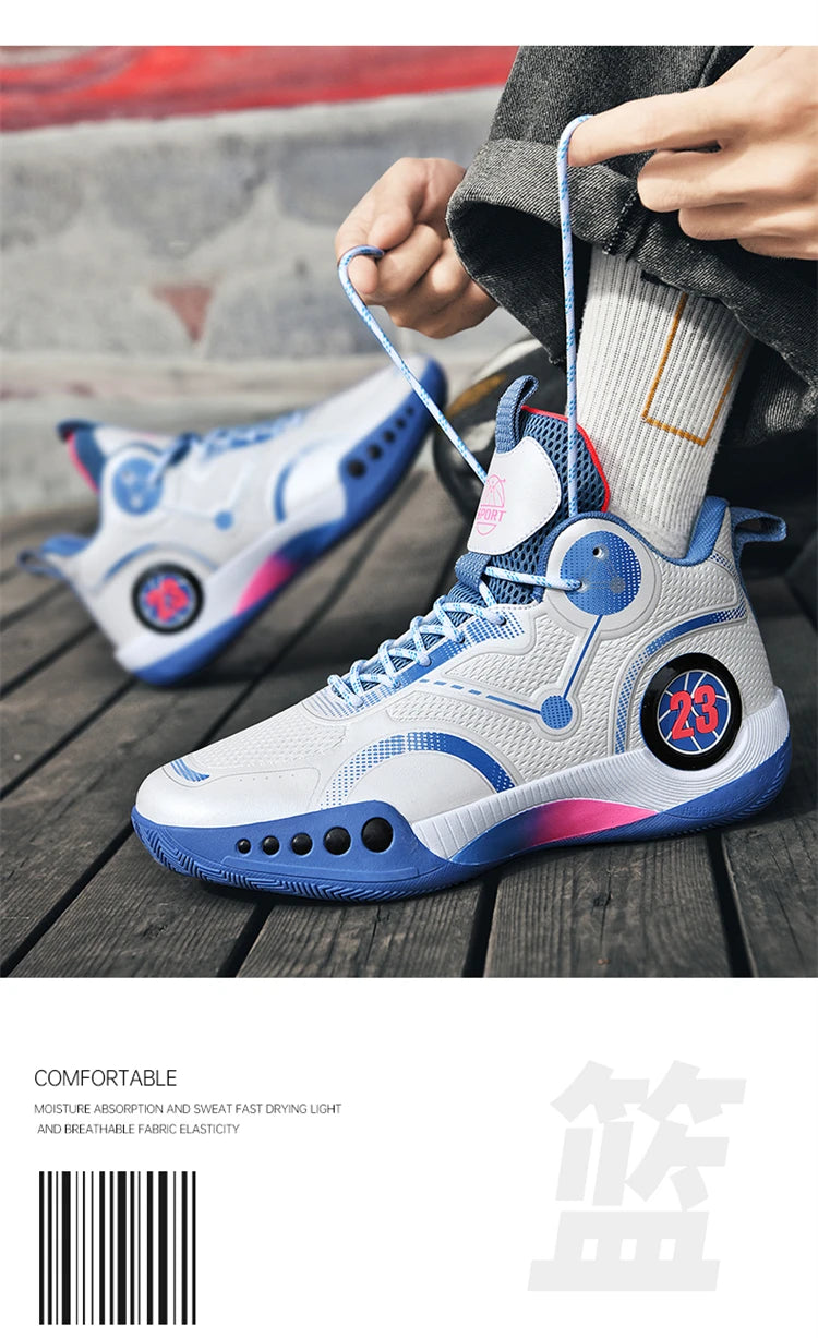 Men's Basketball Shoes Breathable Cushioning Non-Slip Wearable Sports Shoes Gym Training Athletic Basketball Sneakers for Women