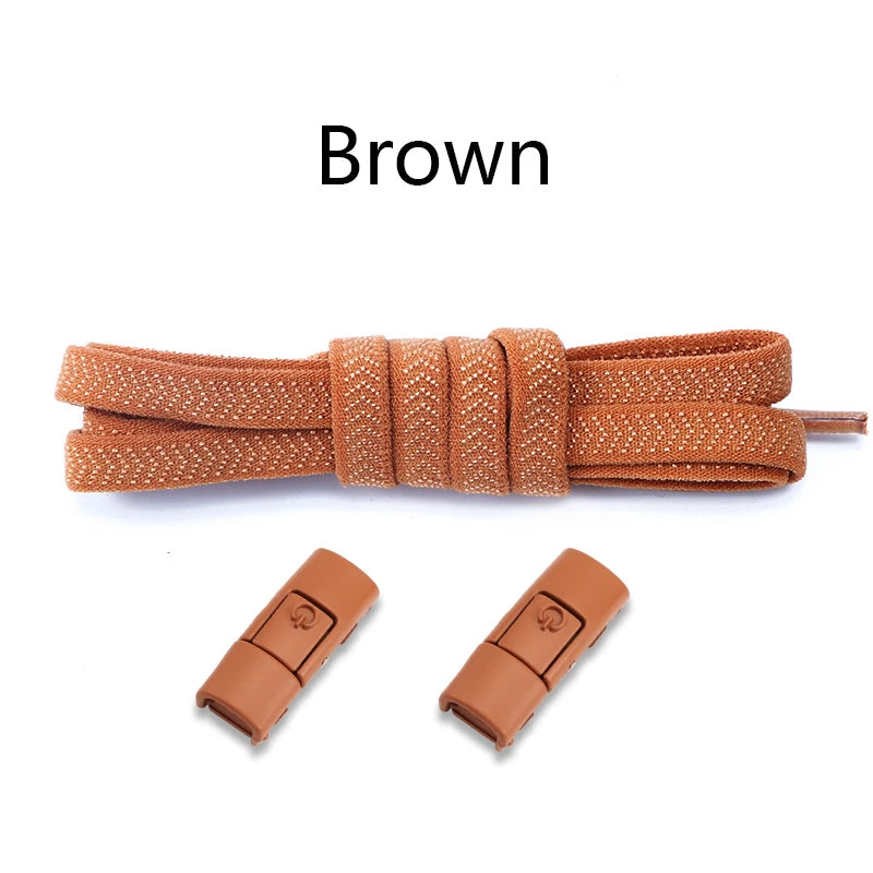 20 Colors Elastic Shoe Laces Without Ties For Sneaker Flats Shoelaces Press Metal lock Lazy Shoelace Casual Shoes Accessories