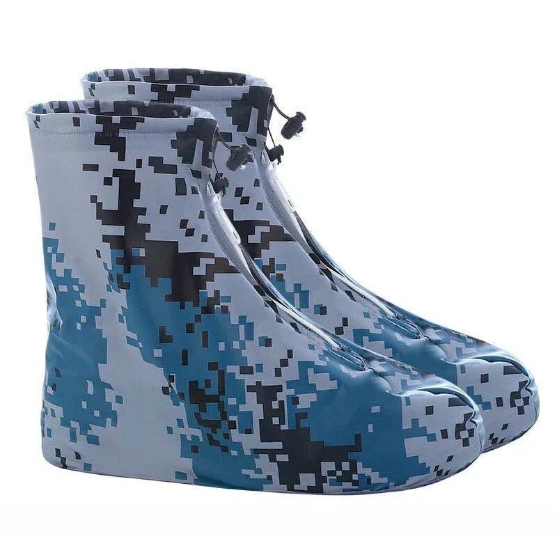 1 Pair Waterproof Shoe Cover Silicone Sport Rain Boot Cover with Layer Non-slip Material Wear-resistant Thick Shoes Cover Unisex