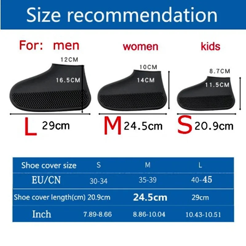 Silicone Shoes Cover Rain Waterproof Men Women Shoes Protectors Rain Boots for Indoor Outdoor Rainy Shoe Cover Water proof shoes