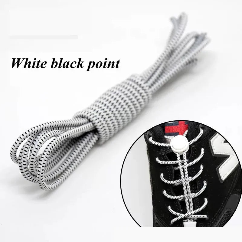 1 Pair 22 Colors Elastic Shoelaces Round Locking No Tie Shoe Laces  Adult Quick Lazy Laces Rubber Sneakers Shoelace T1