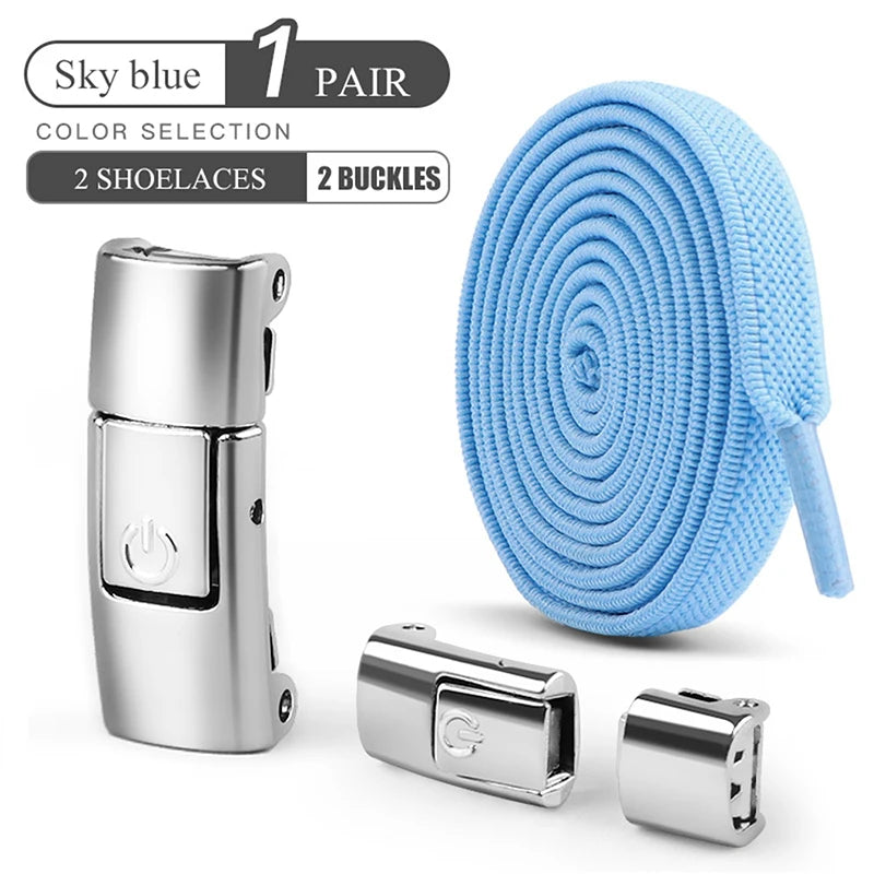 8mm No Tie Shoe Laces Press Lock Shoelaces Without Ties Elastic Laces Sneaker Adult Widened Flat Shoelace for Shoes