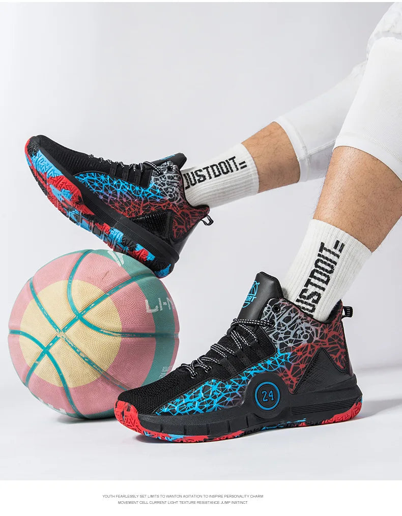 Men Professional Basketball Shoes Kids Men's Cushioning Light Basketball Sneakers Women Mesh Breathable Outdoor Sports Shoes