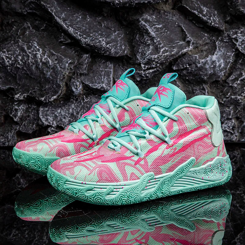 High-Top Basketball Sneakers – Breathable Cushioned Sports Shoes