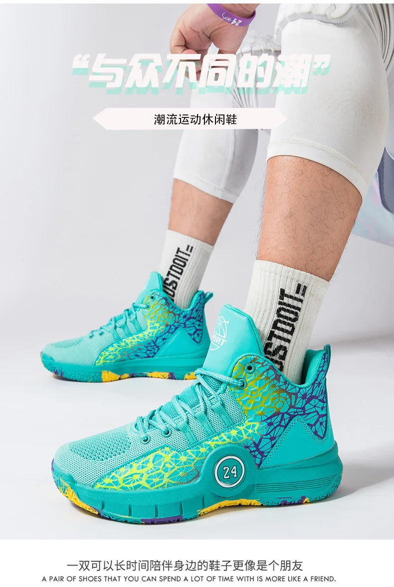Men Professional Basketball Shoes Kids Men's Cushioning Light Basketball Sneakers Women Mesh Breathable Outdoor Sports Shoes