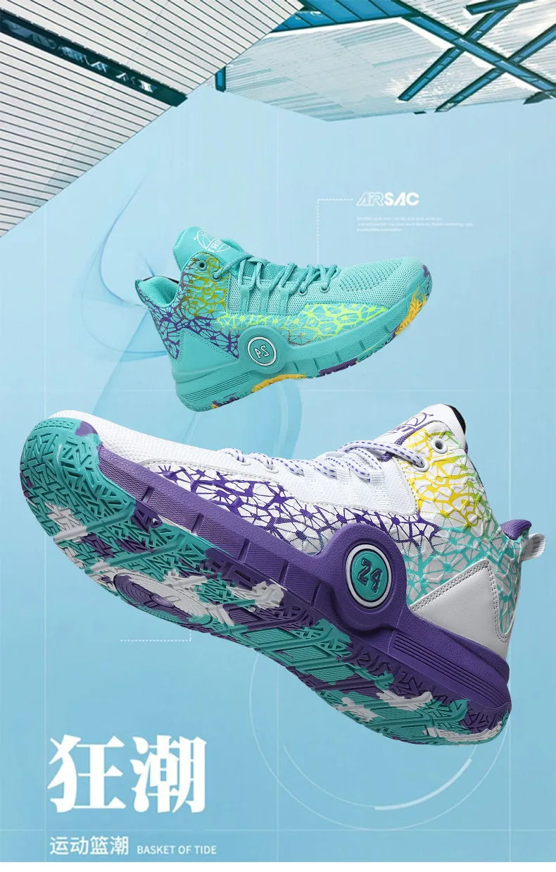 Men Professional Basketball Shoes Kids Men's Cushioning Light Basketball Sneakers Women Mesh Breathable Outdoor Sports Shoes
