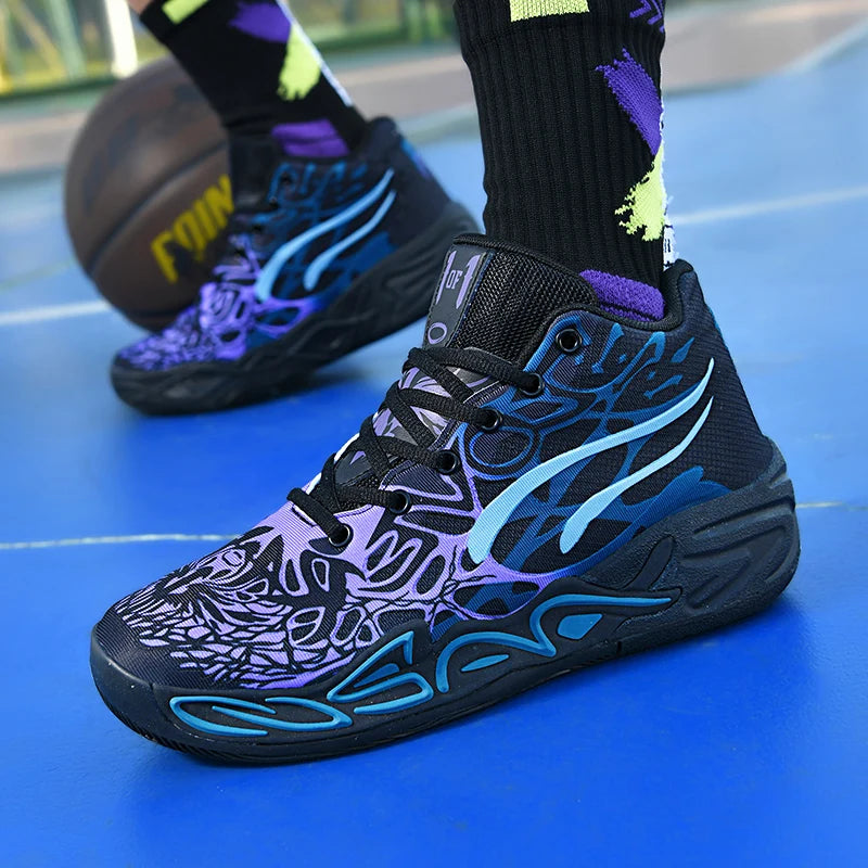 Mens Basketball Shoes Lightweight Comfortable Summer Fitness Training Shock-absorbing High-top Casual Walking Shoes for Men
