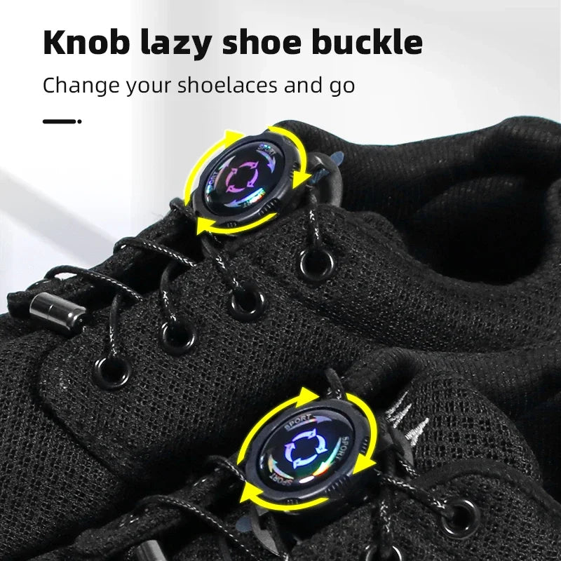 1pair Metal Wire Swivel Automatic Buckle Rope Sneaker ShoeLaces for Adult No Tie Shoe Laces Quick Lock Shoestrings Sneakers