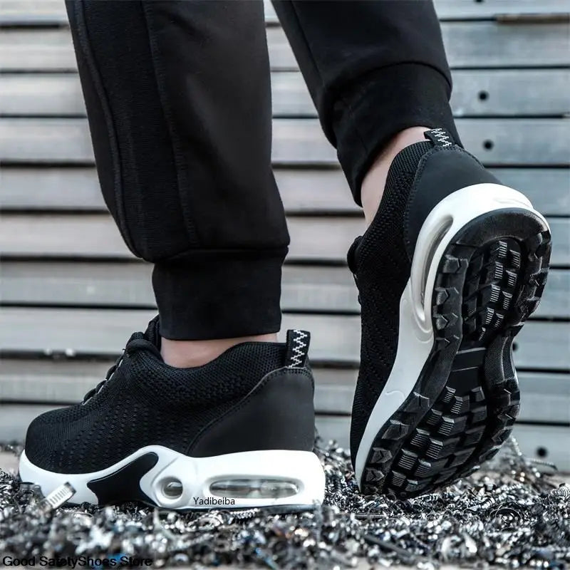 Steel Toe Safety Shoes Men Women Security Protection Work Shoes Lightweight Safety Boots Air Cushion Indestructible Shoes