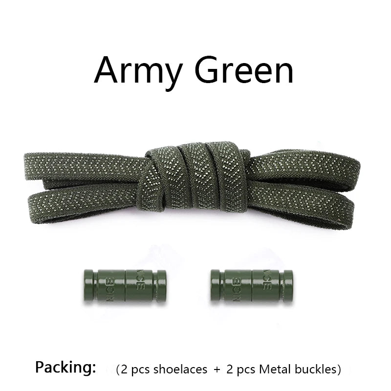 Colorful Capsule Lock Shoelaces Without ties Elastic Laces Sneakers No Tie Shoe laces Kids Adult Flat Quick Shoelace for Shoes