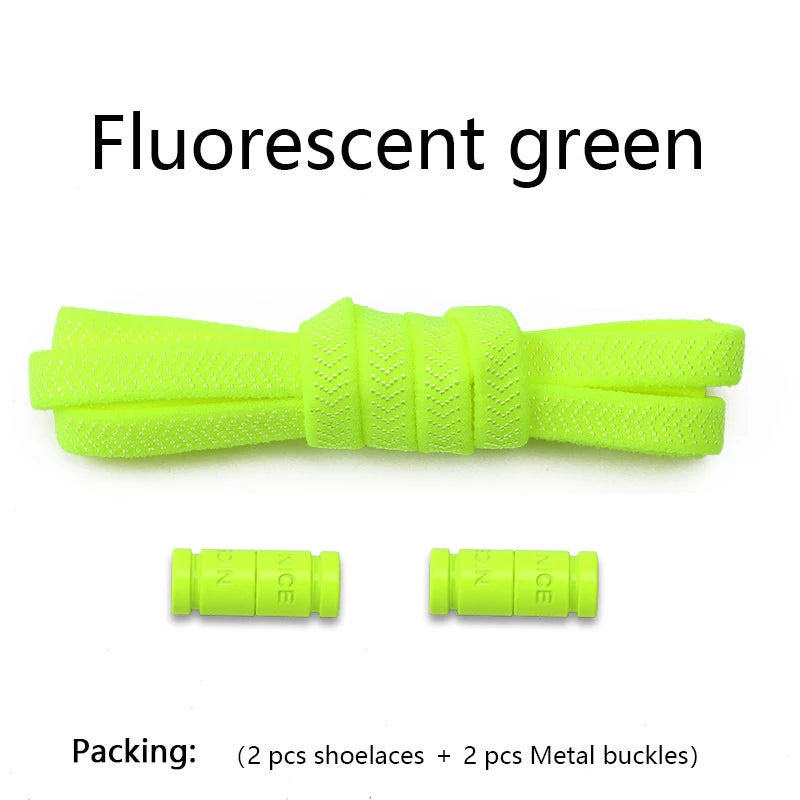 Colorful Capsule Lock Shoelaces Without ties Elastic Laces Sneakers No Tie Shoe laces Kids Adult Flat Quick Shoelace for Shoes