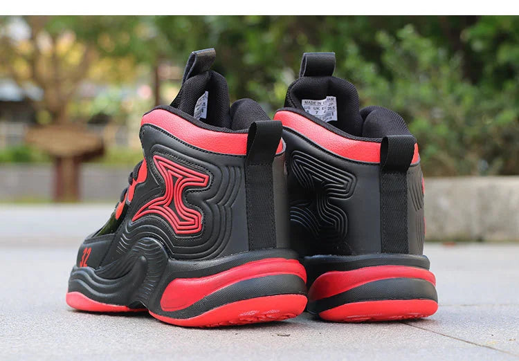 Men’s High-Top Basketball Shoes – Leather, Non-Slip, Cushioned Outdoor Sneakers