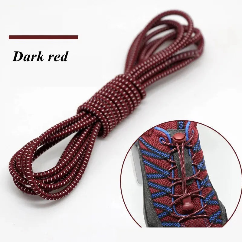 1 Pair 22 Colors Elastic Shoelaces Round Locking No Tie Shoe Laces  Adult Quick Lazy Laces Rubber Sneakers Shoelace T1