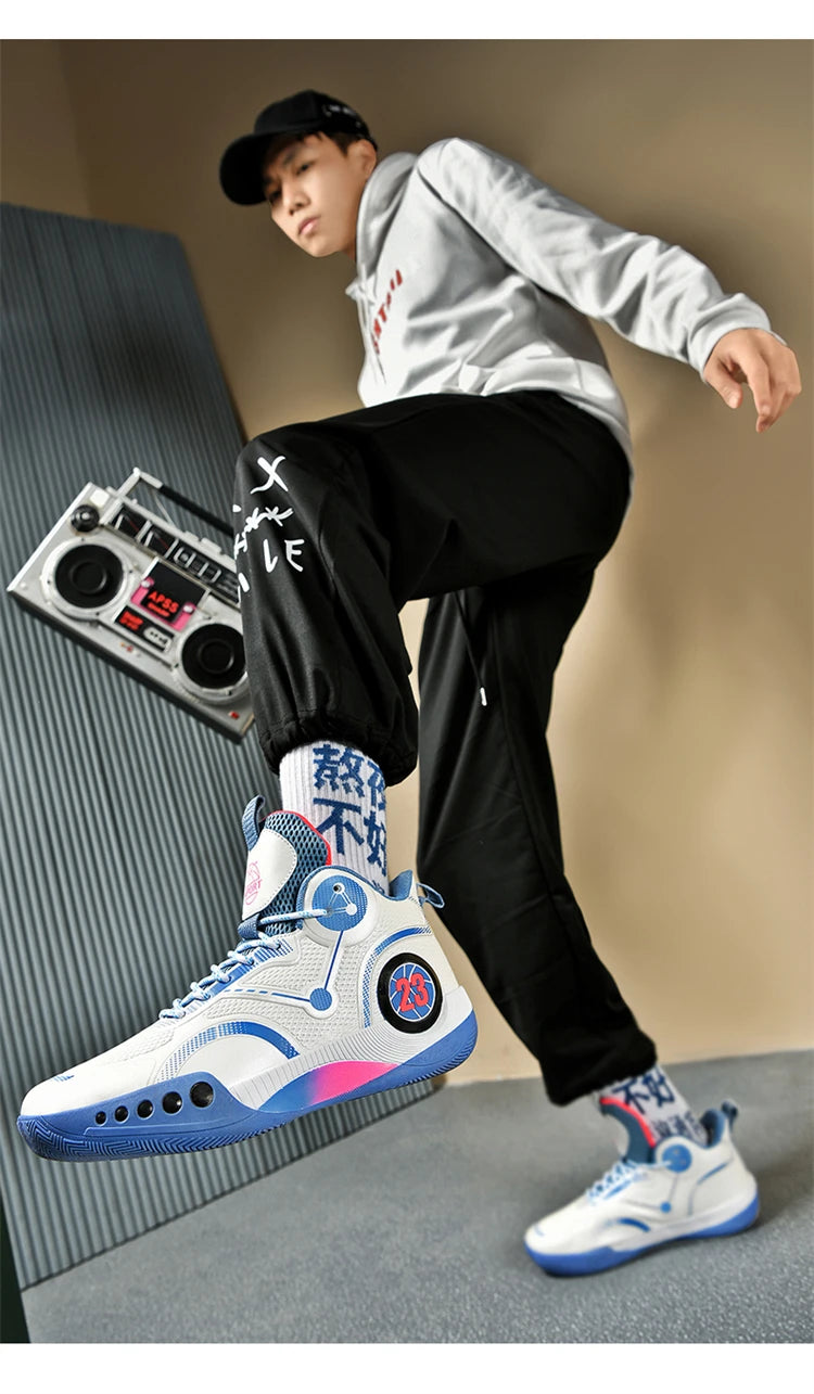 Men's Basketball Shoes Breathable Cushioning Non-Slip Wearable Sports Shoes Gym Training Athletic Basketball Sneakers for Women