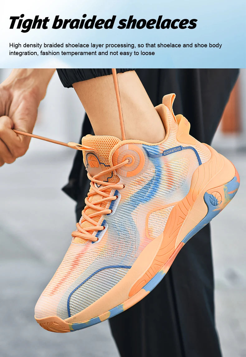 Men’s Mid Basketball Shoes – Non-Slip, Cushioned Outdoor Workout Sneakers