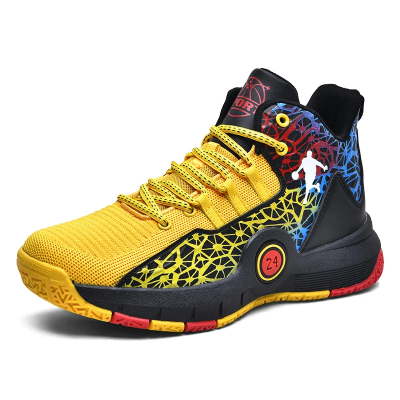 Basketball Shoes Men Field Training Non-slip High-top Luxyry Design Mesh Breathable Sneakers Pro Basketball Boots