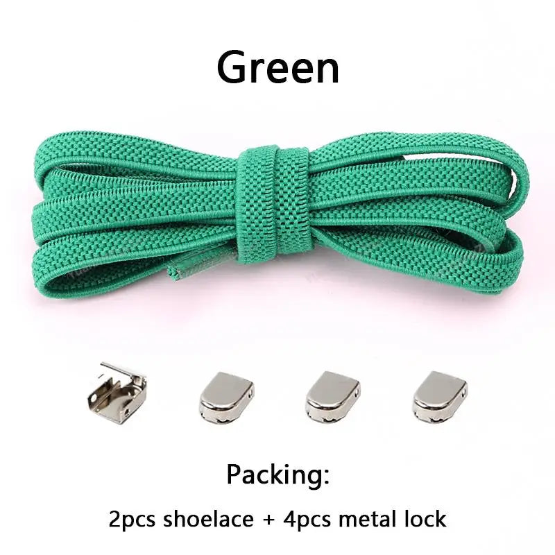 No tie Shoe laces Elastic laces Sneakers Flat Shoelaces without ties Quick Shoelace for Shoes  Adult One Size fits All Shoes