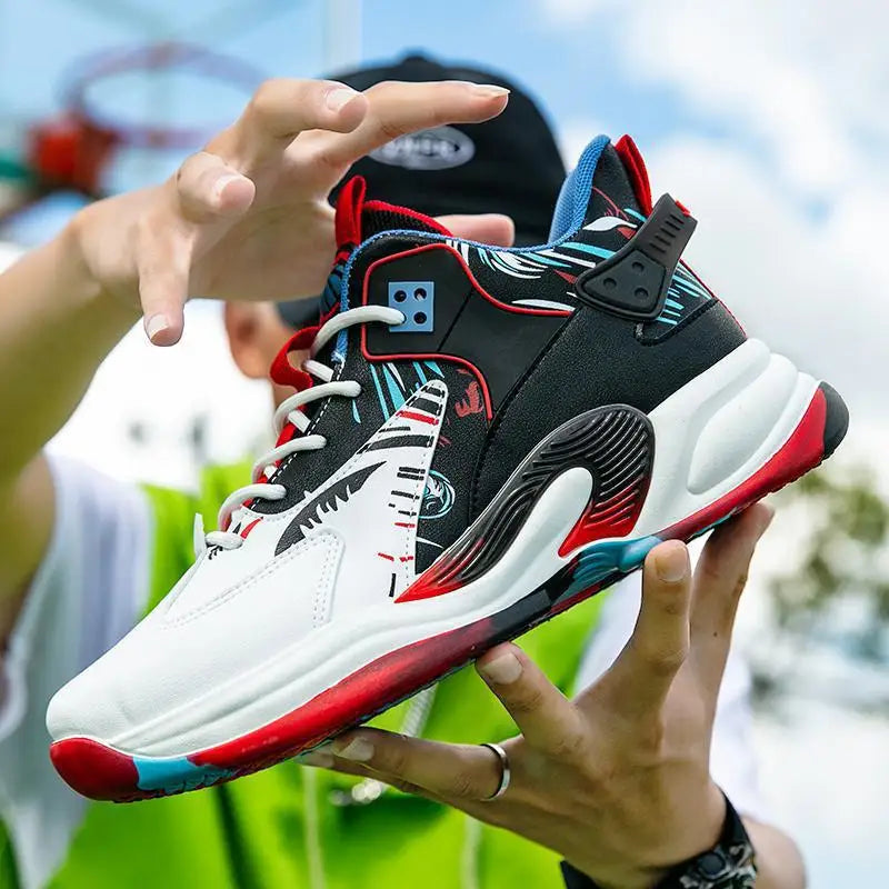 Men’s High-Top Basketball Shoes – Breathable Outdoor Sport Sneakers