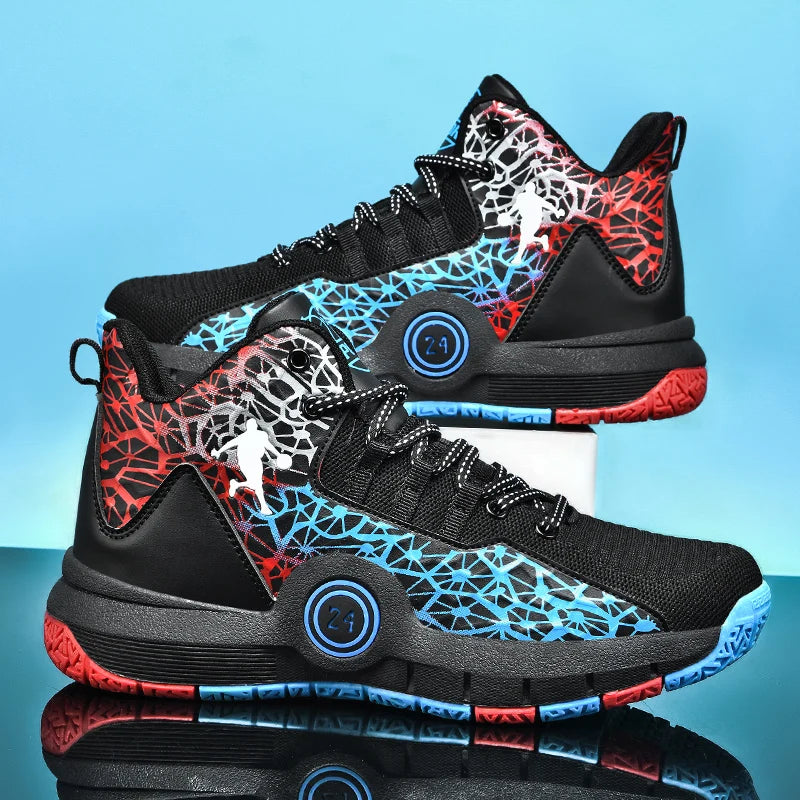 Basketball Shoes Men Field Training Non-slip High-top Luxyry Design Mesh Breathable Sneakers Pro Basketball Boots