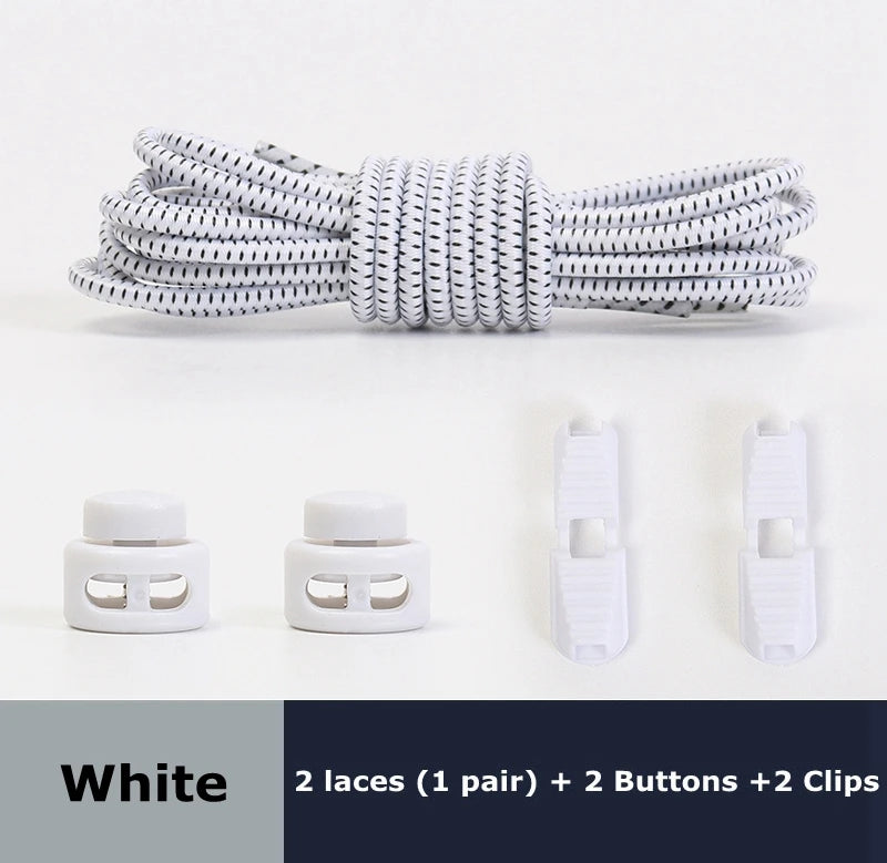 Round Shoe Laces Elastic No Tie Shoelaces Plastic Lock Suitable For All Sports Shoes Accessories Lazy Shoe Lace Rubber band