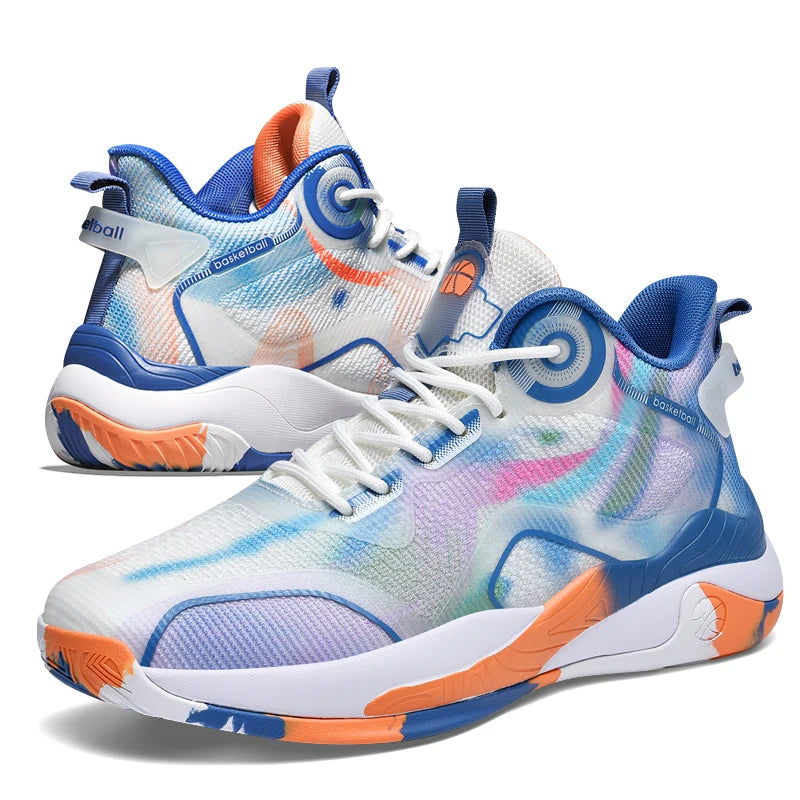 Men’s Mid Basketball Shoes – Non-Slip, Cushioned Outdoor Workout Sneakers
