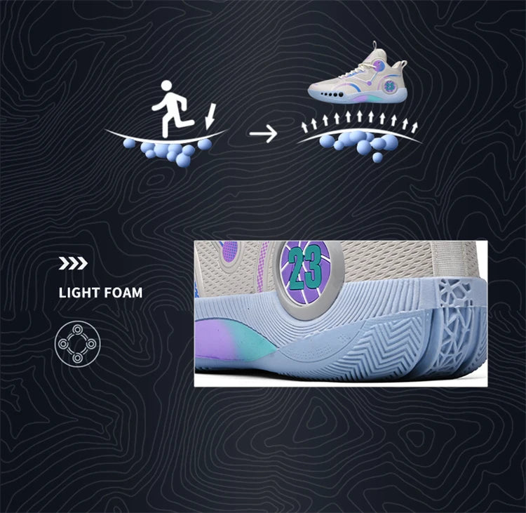 Men's Basketball Shoes Breathable Cushioning Non-Slip Wearable Sports Shoes Gym Training Athletic Basketball Sneakers for Women