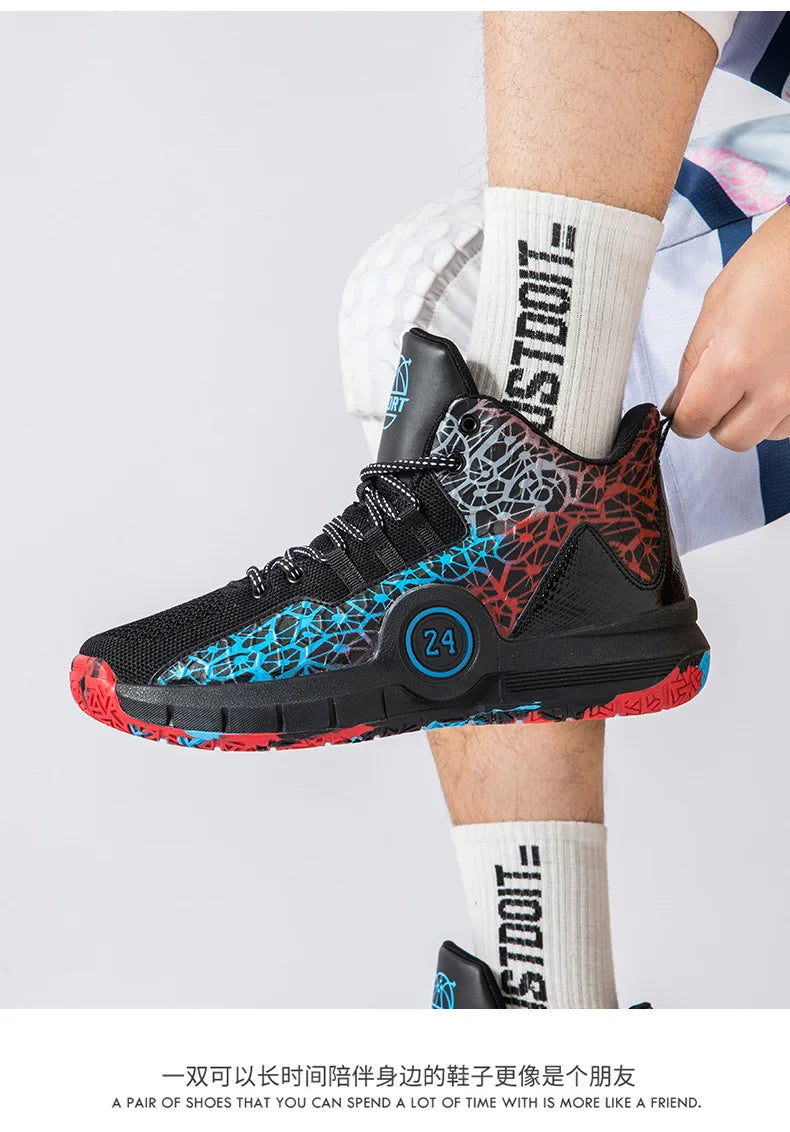 Men Professional Basketball Shoes Kids Men's Cushioning Light Basketball Sneakers Women Mesh Breathable Outdoor Sports Shoes