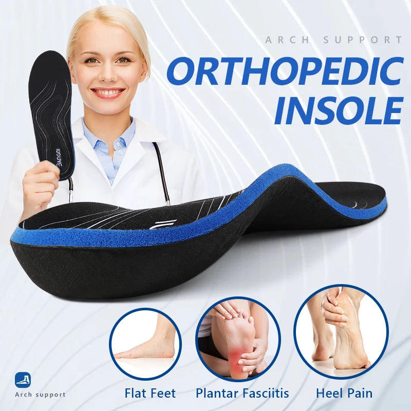 Arch/Heel Pain Relief Orthotic Insoles Foot Valgus Flat Feet Shoes Insert Shock-Absorption Comfort All Day for Woman Men