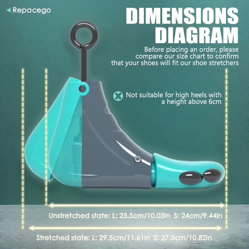 Repacego 2Pcs Shoe Stretcher Shoe Trees Universal Unisex Women Men Adjustable Length Width high top Expander Extender Keeper
