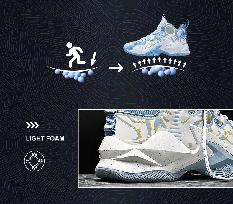 Men’s Basketball Shoes – Non-Slip, Breathable Outdoor Sneakers with Graffiti Design