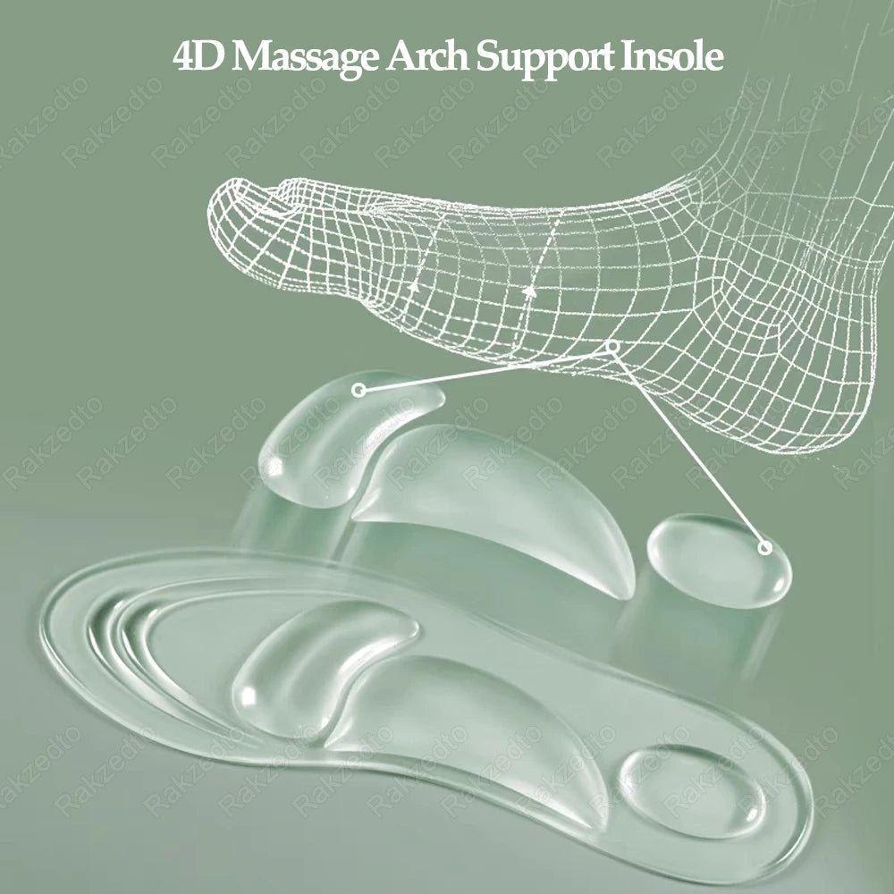 Medical Silicone Orthopedic Insoles for Shoes Women FlatFoot Arch Support Insoles for Plantar Fascitis Foot Massage Gel Shoe Pad