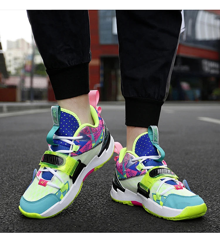 Men Basketball Shoes Couple Brethable Outdoor Sports Shoes Women Basketball Sneakers Men Trainer Gym Shoes Male High-top