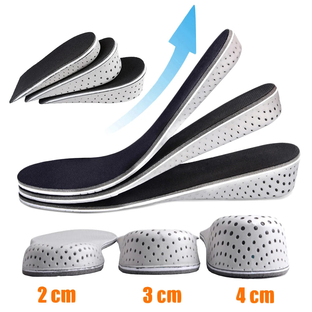 2-4cm Memory Foam Insoles for Shoes Men Height Increase Templates Breathable Sweat-absorbent Insoles for Feet Running Accessorie
